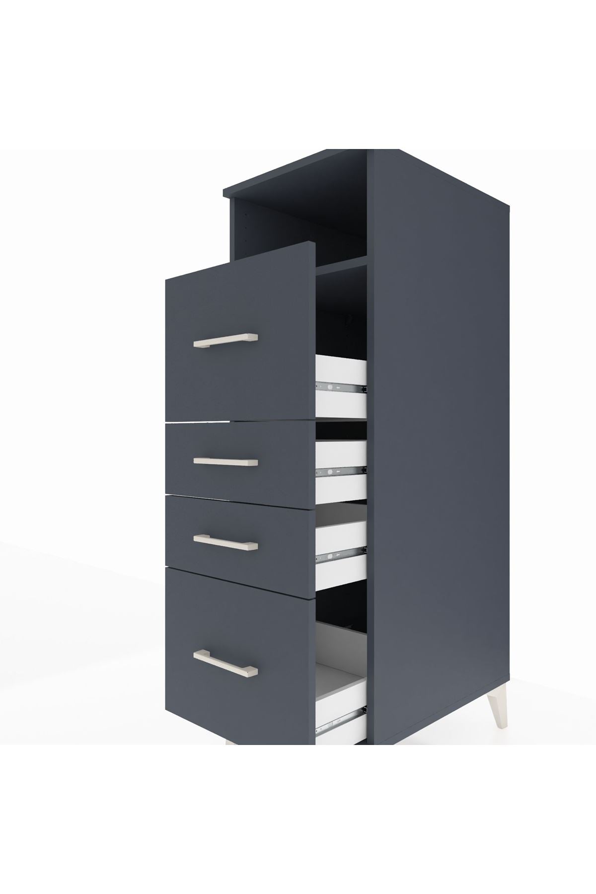 Kronos Dolap Tek Raflı 4 Çekmeceli 44x59x134 - S82M103V5C
