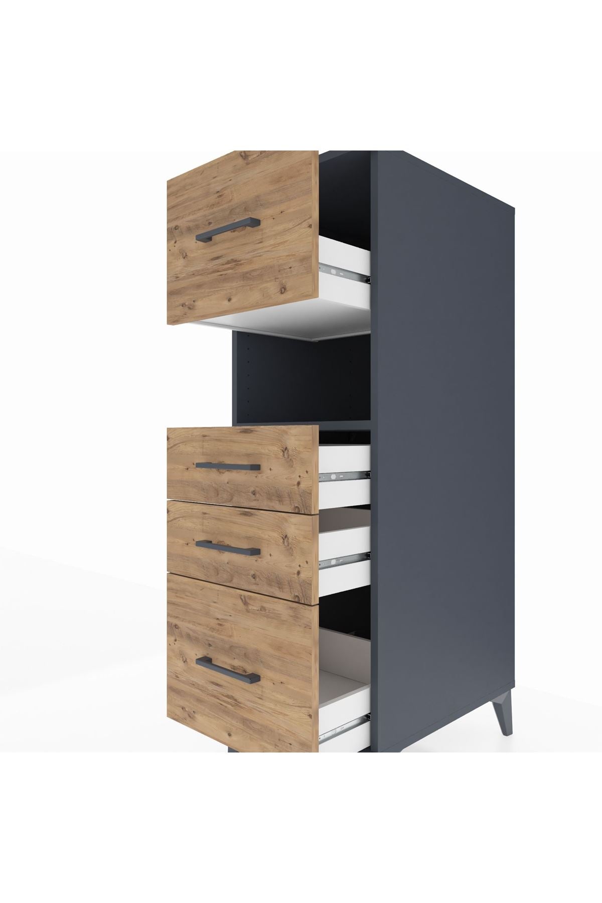 Kronos Dolap Tek Raflı 4 Çekmeceli 44x59x134 - S82M104V6C