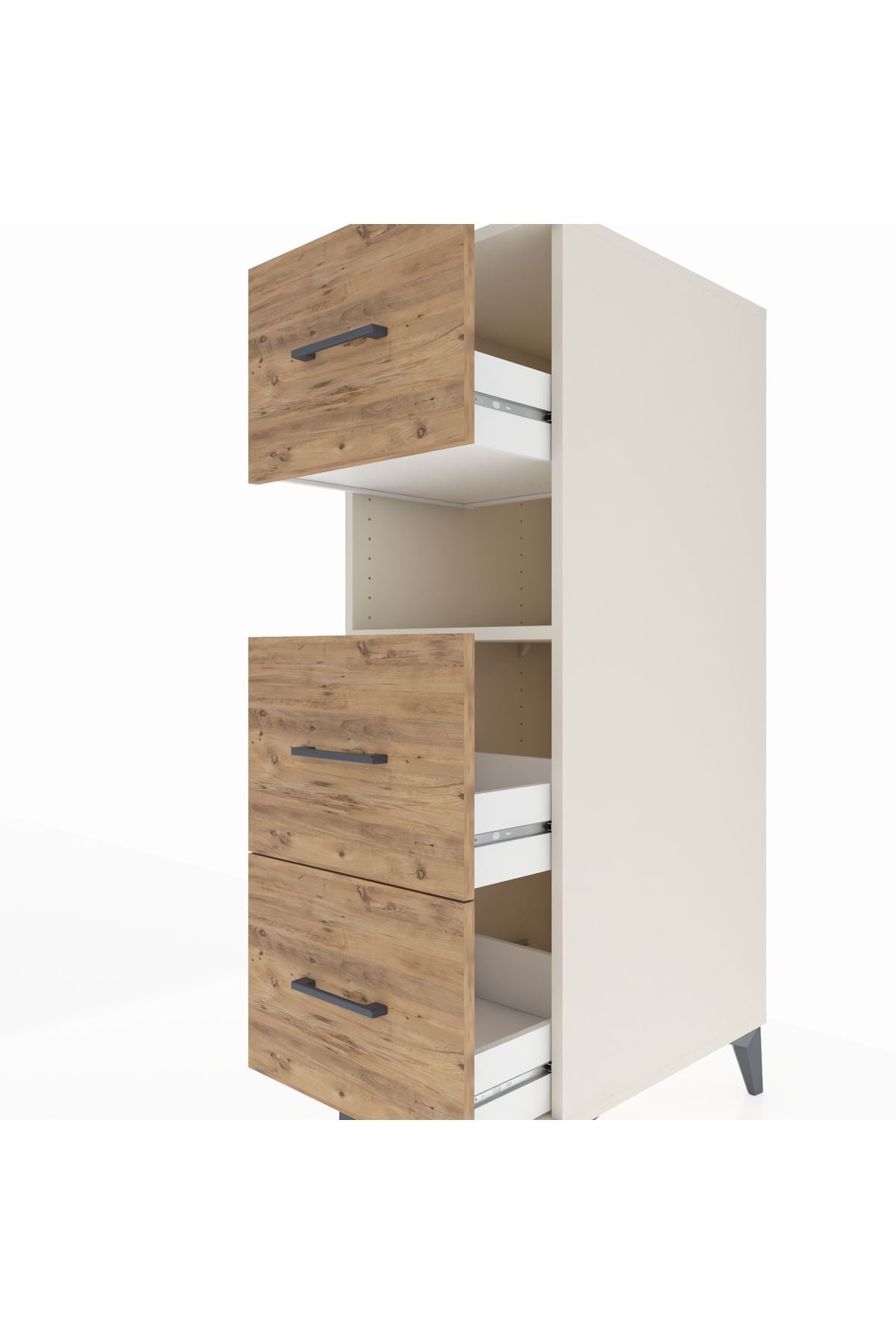 Kronos Dolap Tek Raflı 3 Çekmeceli 44x59x134 - S82M106V3C