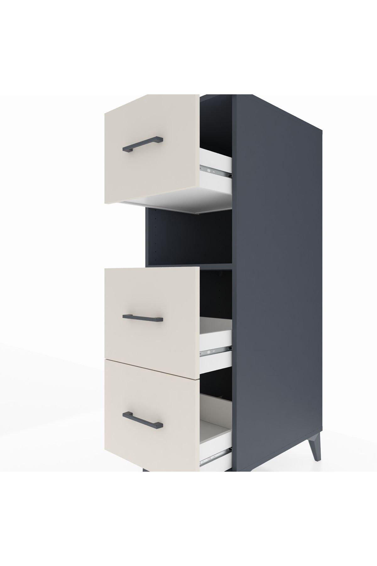 Kronos Dolap Tek Raflı 3 Çekmeceli 44x59x134 - S82M106V4C
