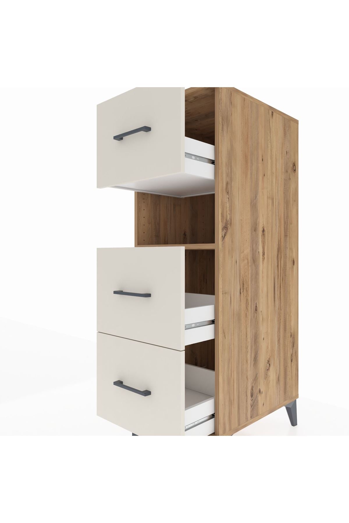 Kronos Dolap Tek Raflı 3 Çekmeceli 44x59x134 - S82M106V7C