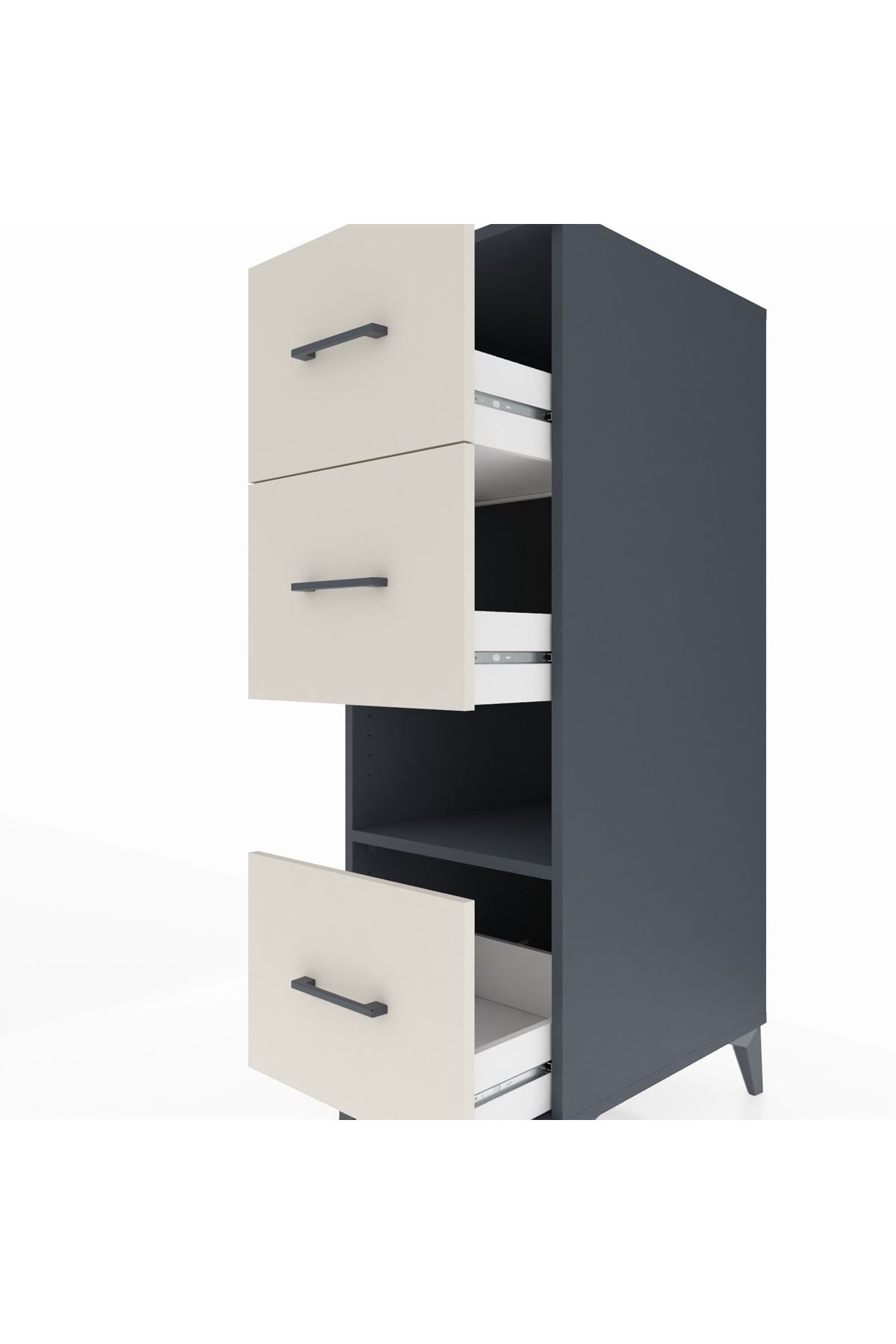 Kronos Dolap Tek Raflı 3 Çekmeceli 44x59x134 - S82M107V4C