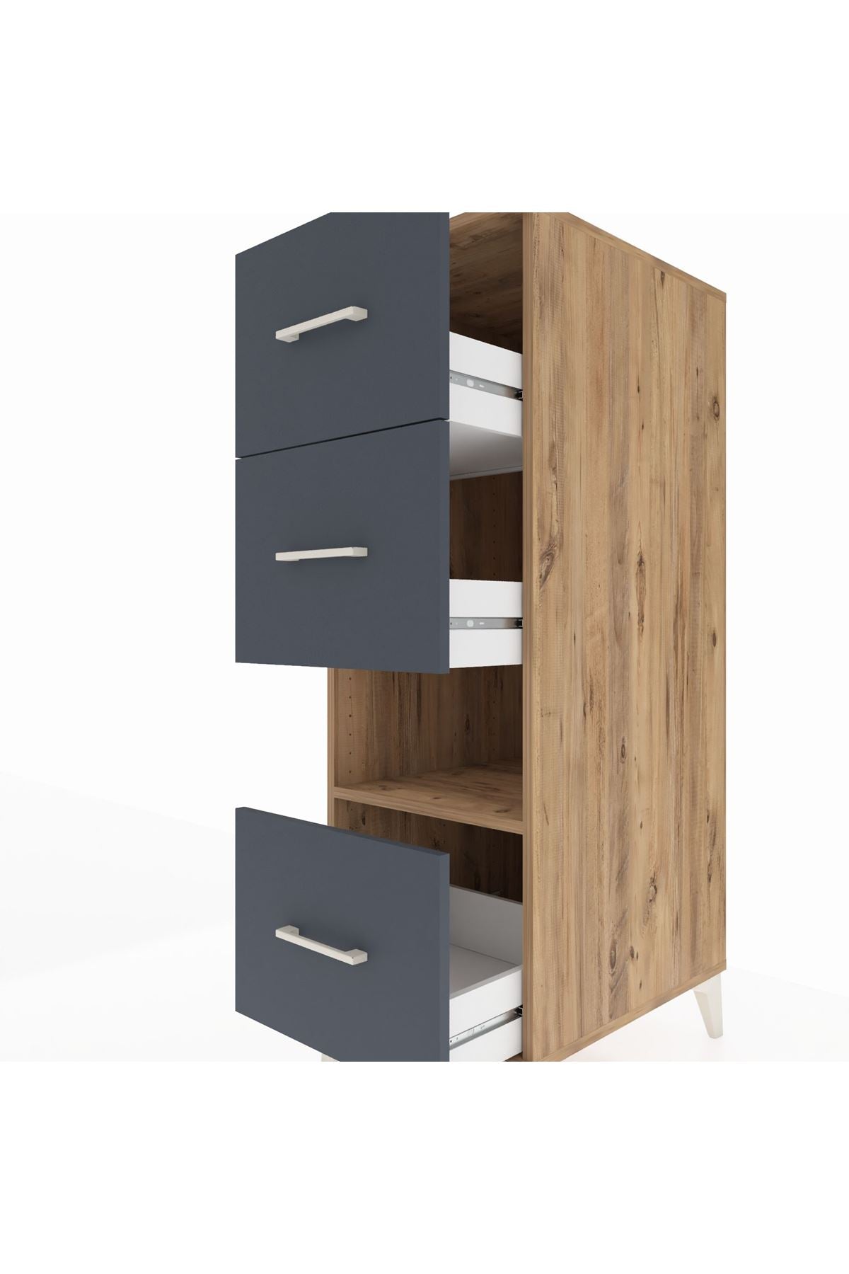 Kronos Dolap Tek Raflı 3 Çekmeceli 44x59x134 - S82M107V8C