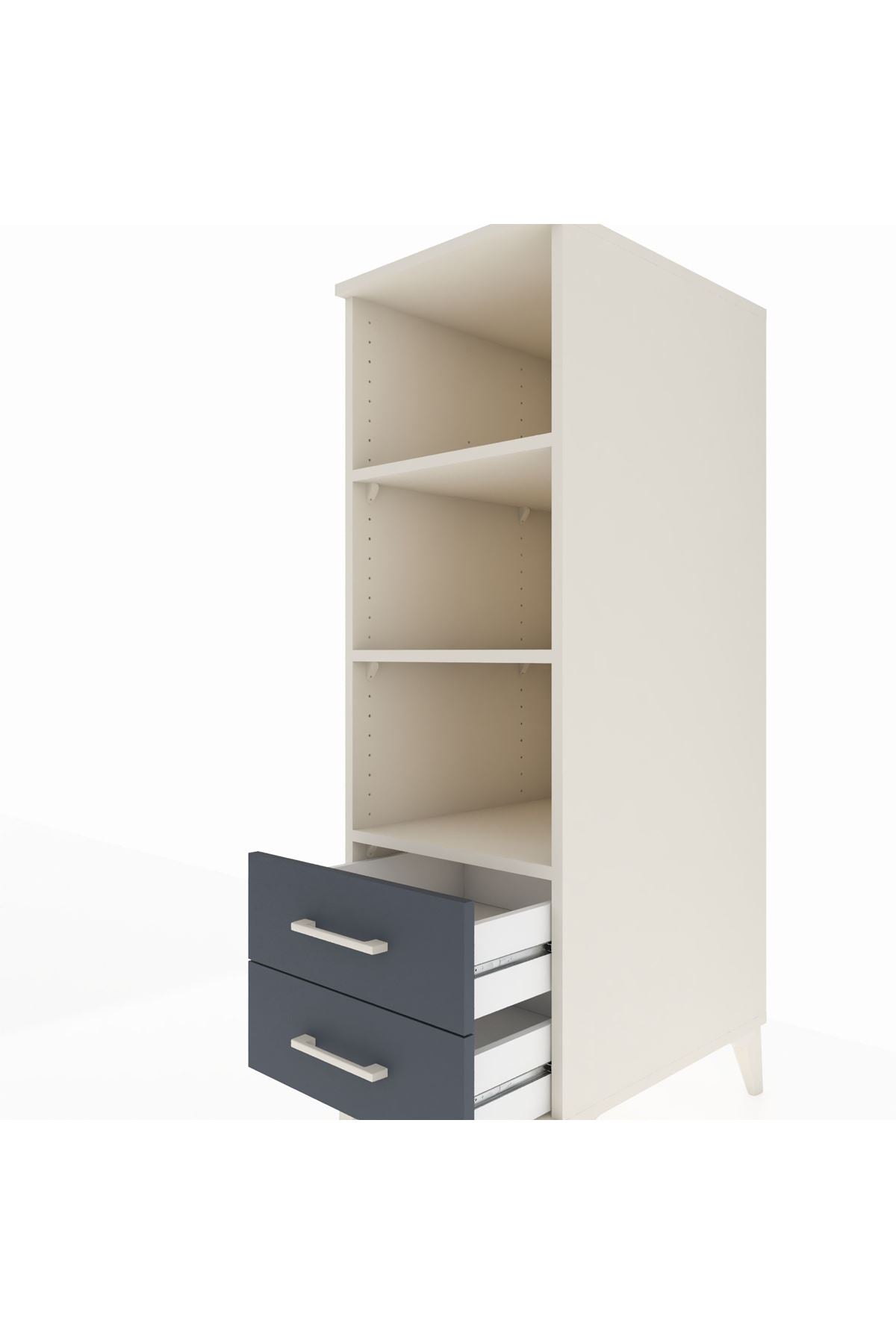 Kronos Dolap 3 Raflı 2 Çekmeceli 44x59x134 - S82M113V2C
