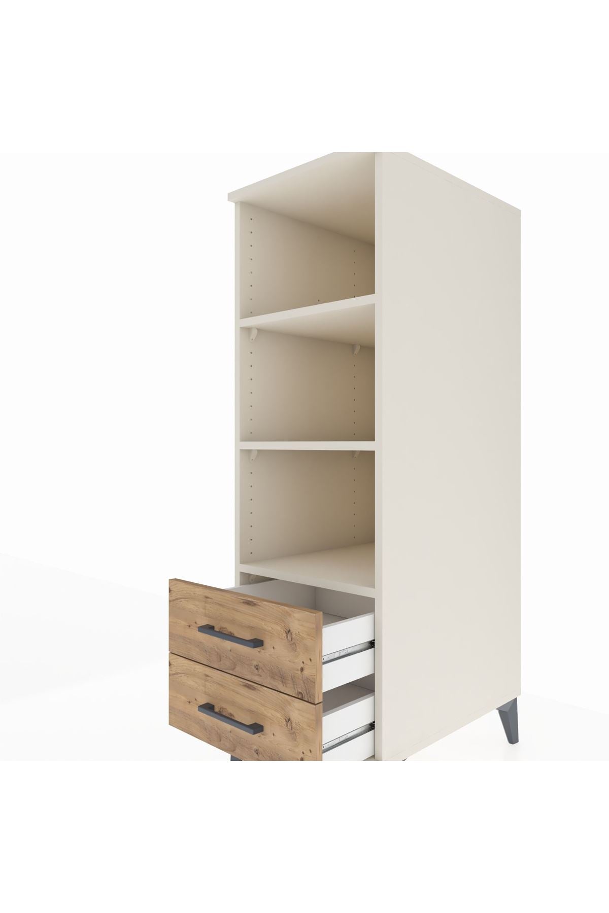 Kronos Dolap 3 Raflı 2 Çekmeceli 44x59x134 - S82M113V3C