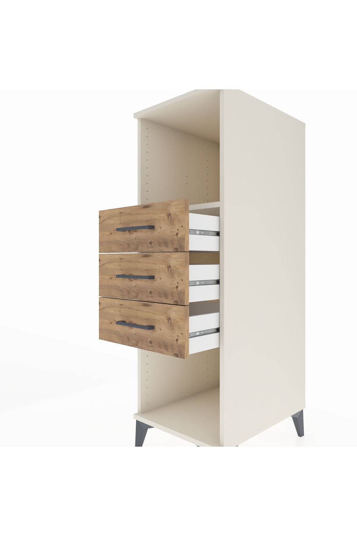 Kronos Dolap Tek Raflı 3 Çekmeceli 44x59x134 - S82M117V3C