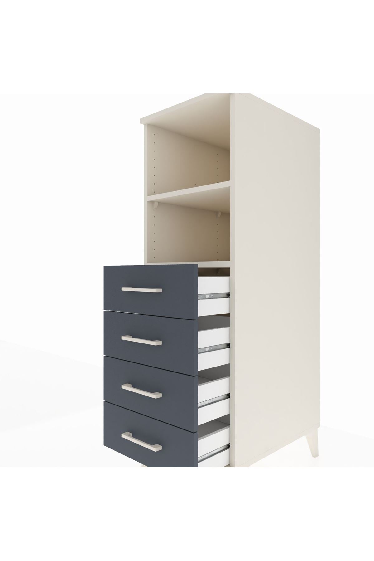 Kronos Dolap 2 Raflı 4 Çekmeceli 44x59x134 - S82M119V2C