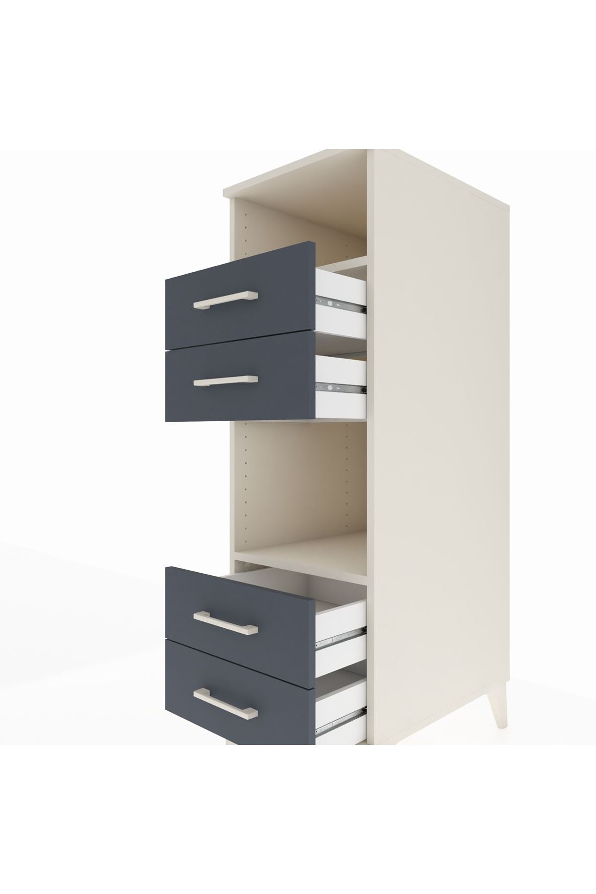Kronos Dolap 2 Raflı 4 Çekmeceli 44x59x134 - S82M120V2C