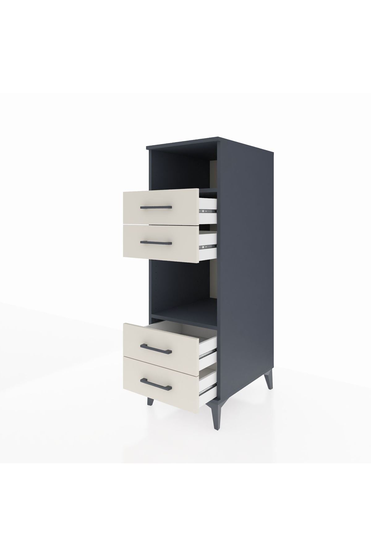 Kronos Dolap 2 Raflı 4 Çekmeceli 44x59x134 - S82M120V4C