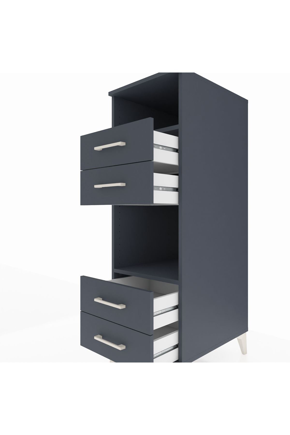 Kronos Dolap 2 Raflı 4 Çekmeceli 44x59x134 - S82M120V5C