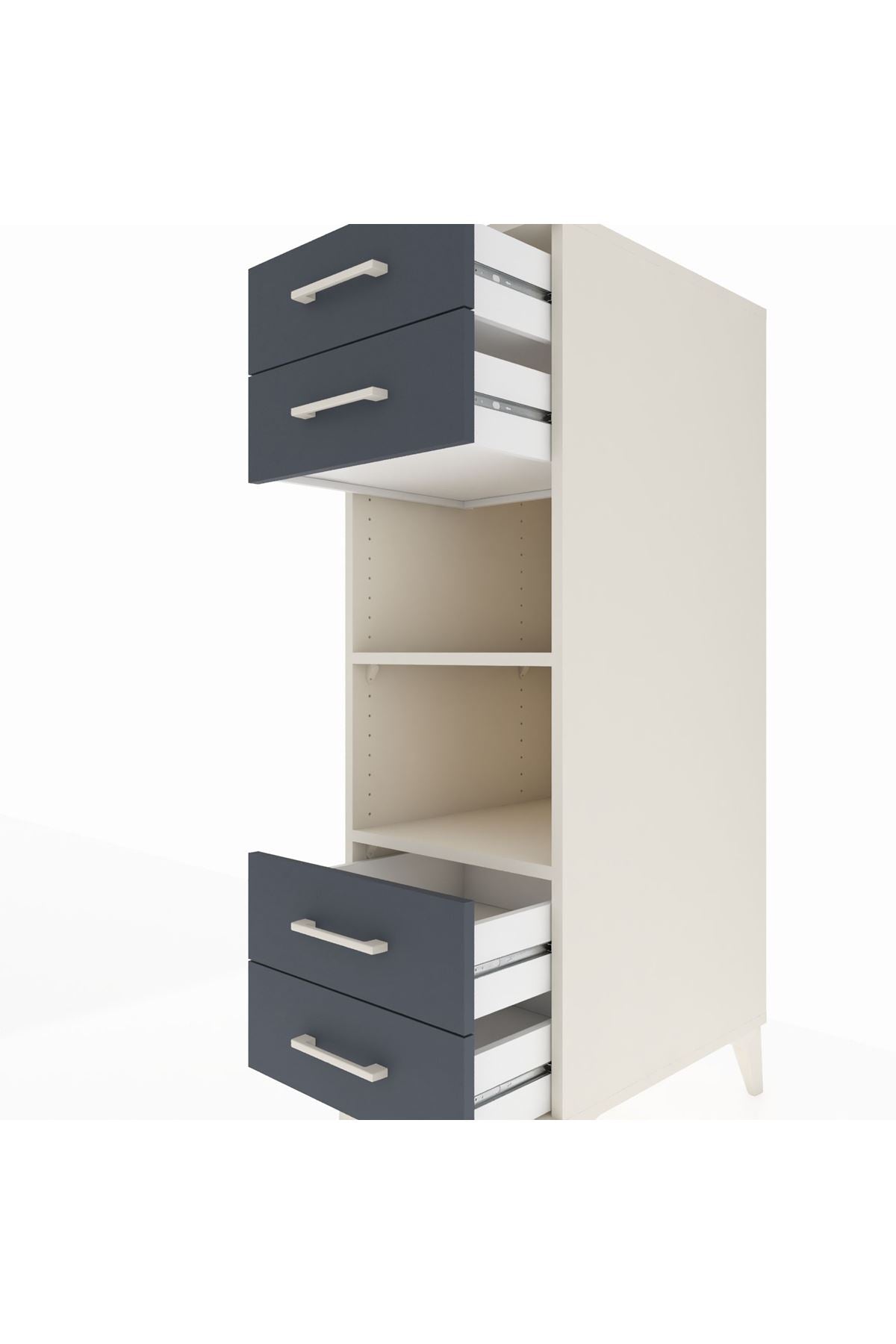 Kronos Dolap 2 Raflı 4 Çekmeceli 44x59x134 - S82M121V2C