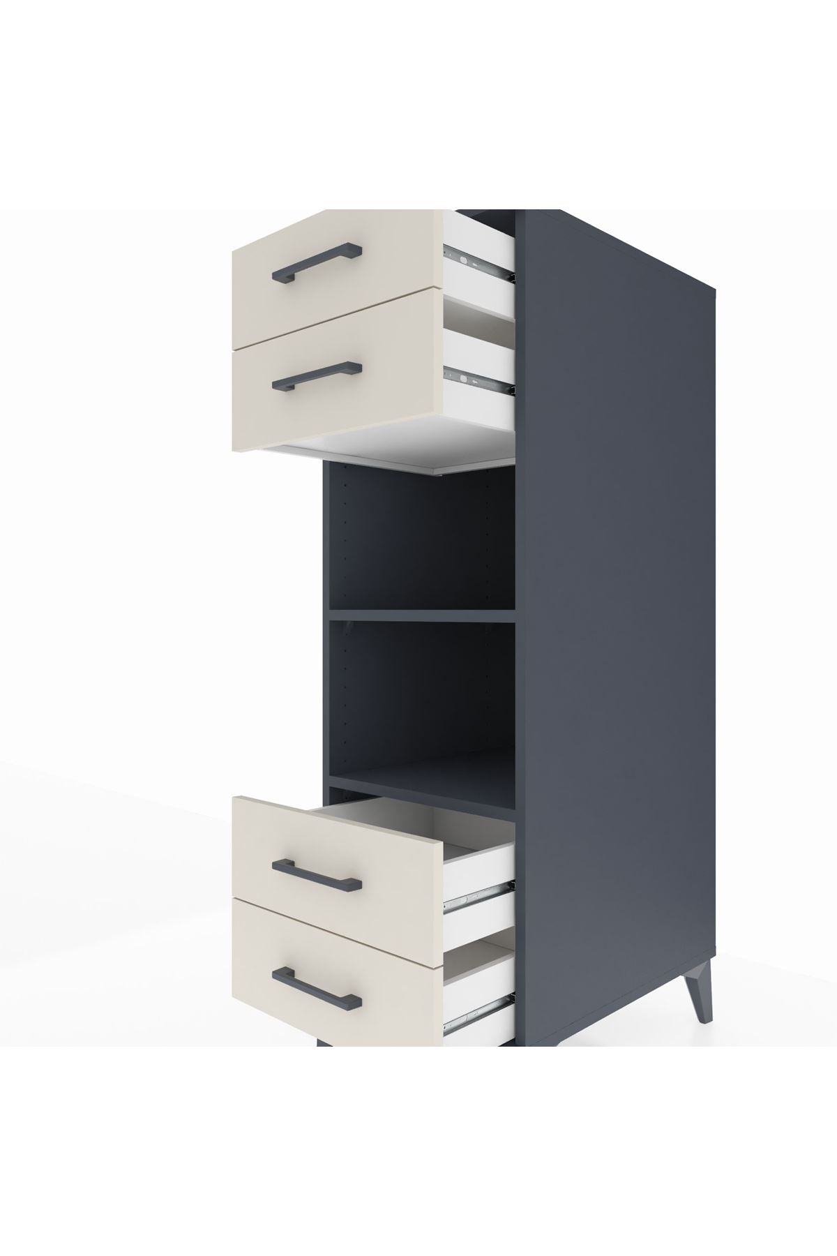 Kronos Dolap 2 Raflı 4 Çekmeceli 44x59x134 - S82M121V4C