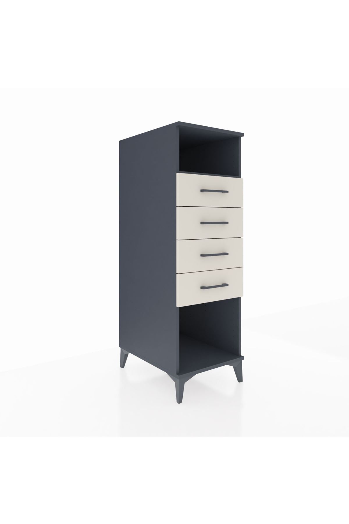 Kronos Dolap Tek Raflı 4 Çekmeceli 44x59x134 - S82M122V4C