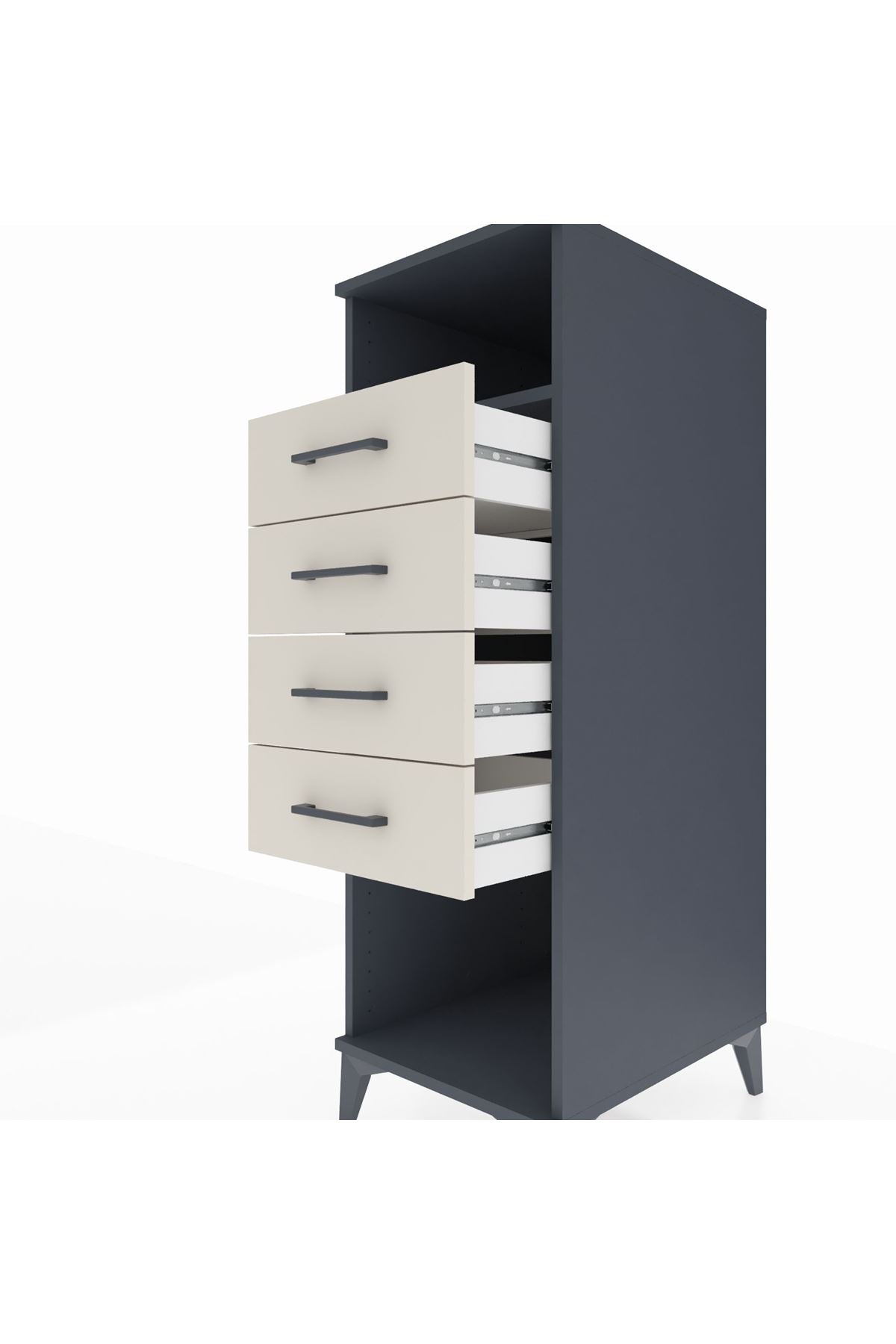 Kronos Dolap Tek Raflı 4 Çekmeceli 44x59x134 - S82M122V4C