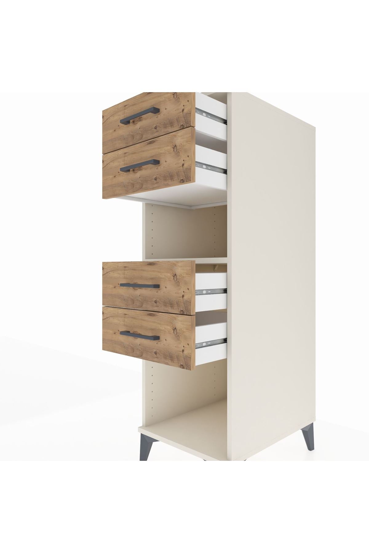 Kronos Dolap Tek Raflı 4 Çekmeceli 44x59x134 - S82M123V3C