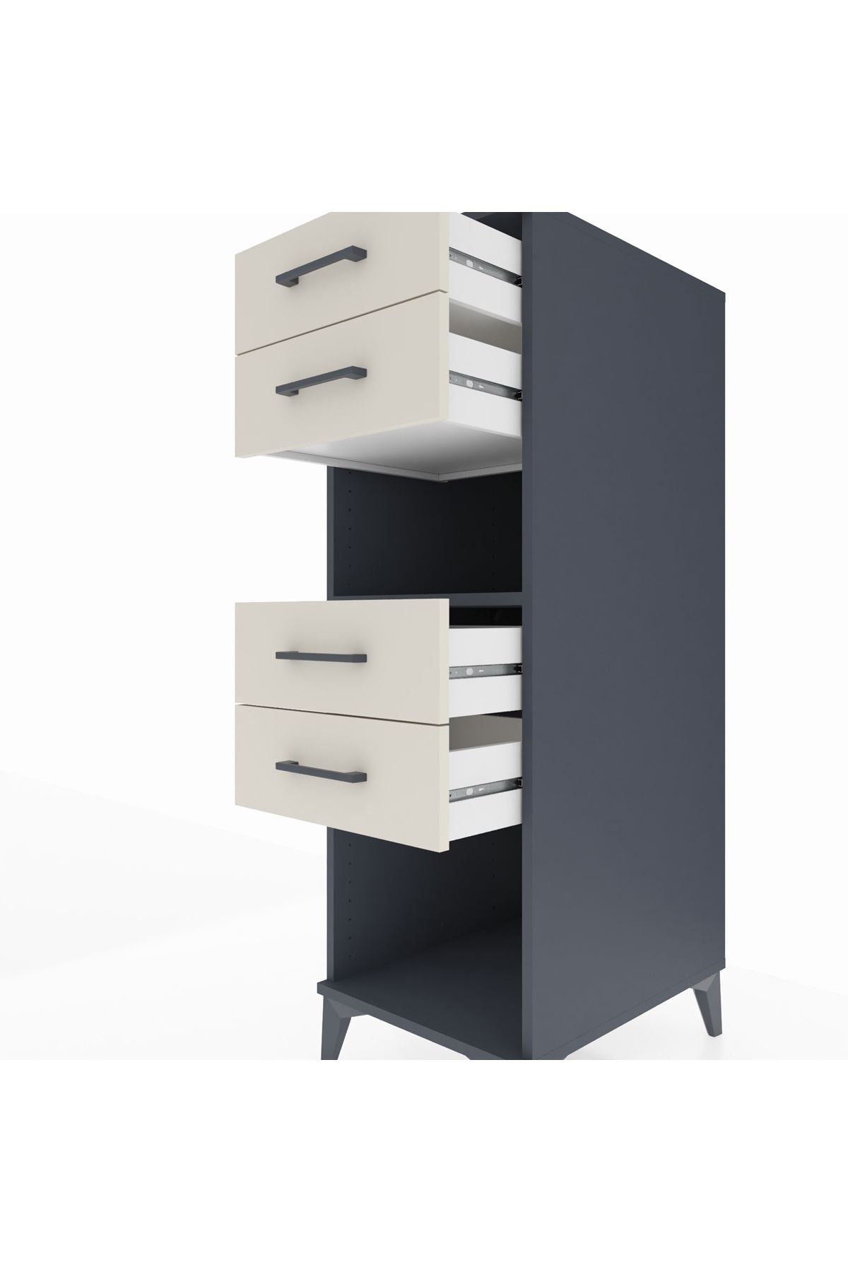 Kronos Dolap Tek Raflı 4 Çekmeceli 44x59x134 - S82M123V4C