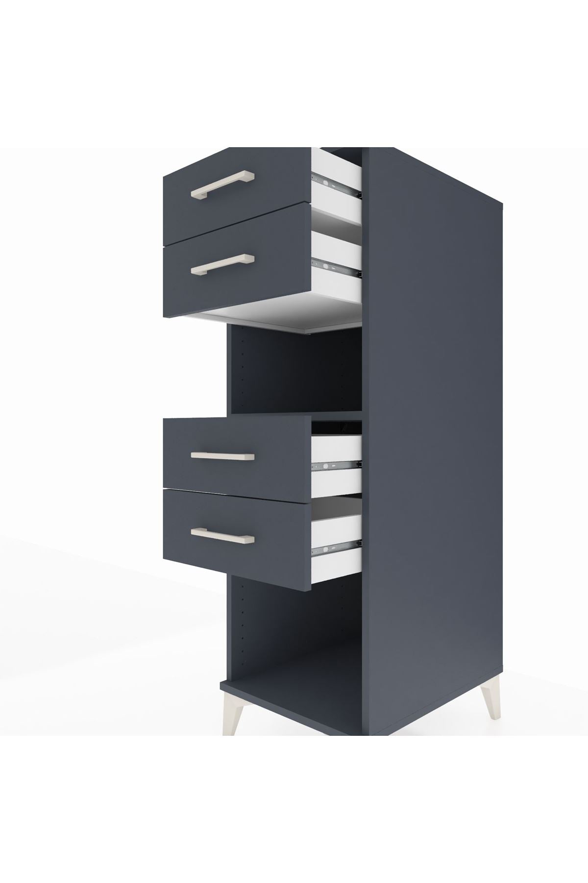 Kronos Dolap Tek Raflı 4 Çekmeceli 44x59x134 - S82M123V5C