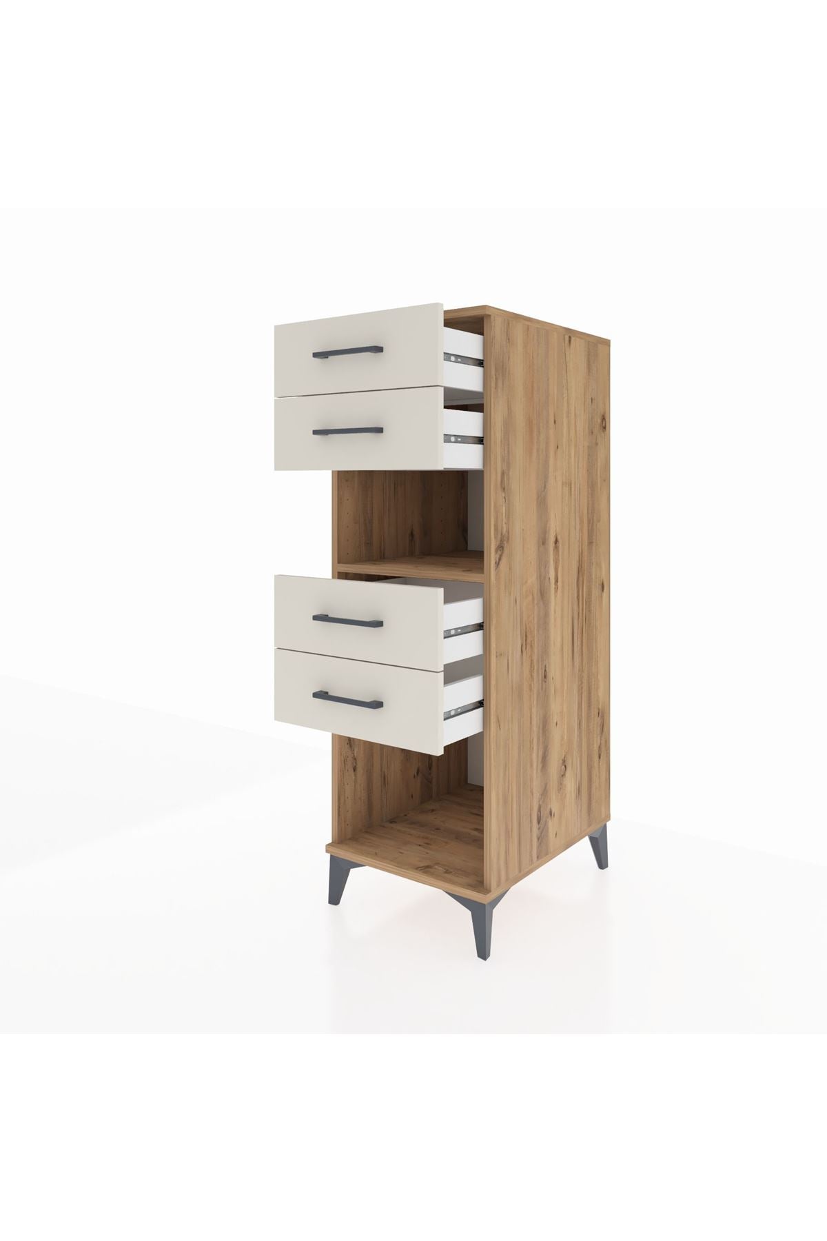 Kronos Dolap Tek Raflı 4 Çekmeceli 44x59x134 - S82M123V7C