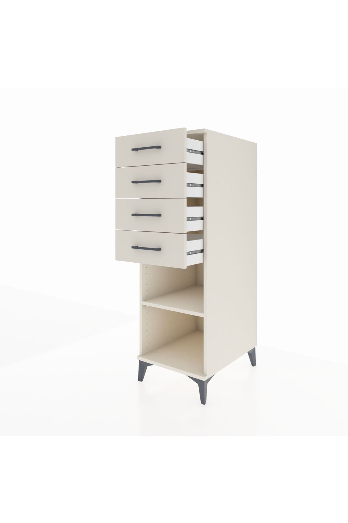 Kronos Dolap Tek Raflı 4 Çekmeceli 44x59x134 - S82M124V1C