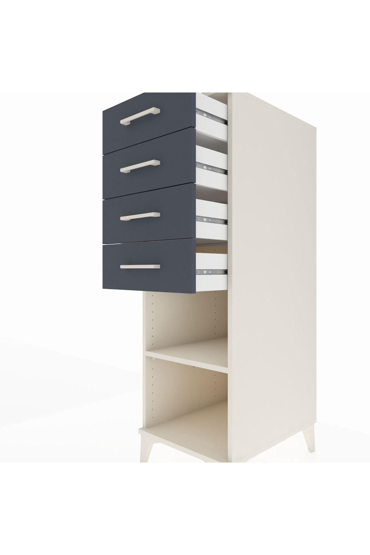Kronos Dolap Tek Raflı 4 Çekmeceli 44x59x134 - S82M124V2C