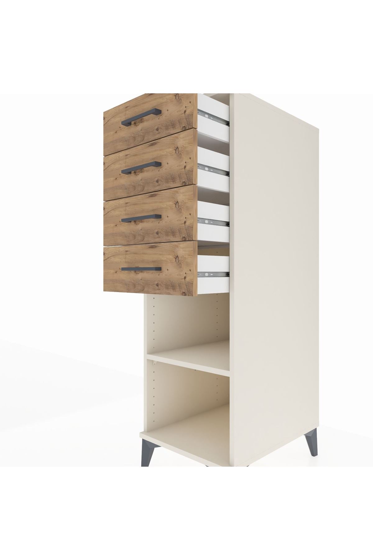 Kronos Dolap Tek Raflı 4 Çekmeceli 44x59x134 - S82M124V3C