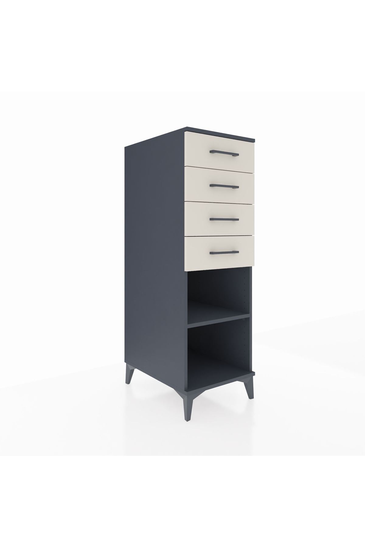 Kronos Dolap Tek Raflı 4 Çekmeceli 44x59x134 - S82M124V4C