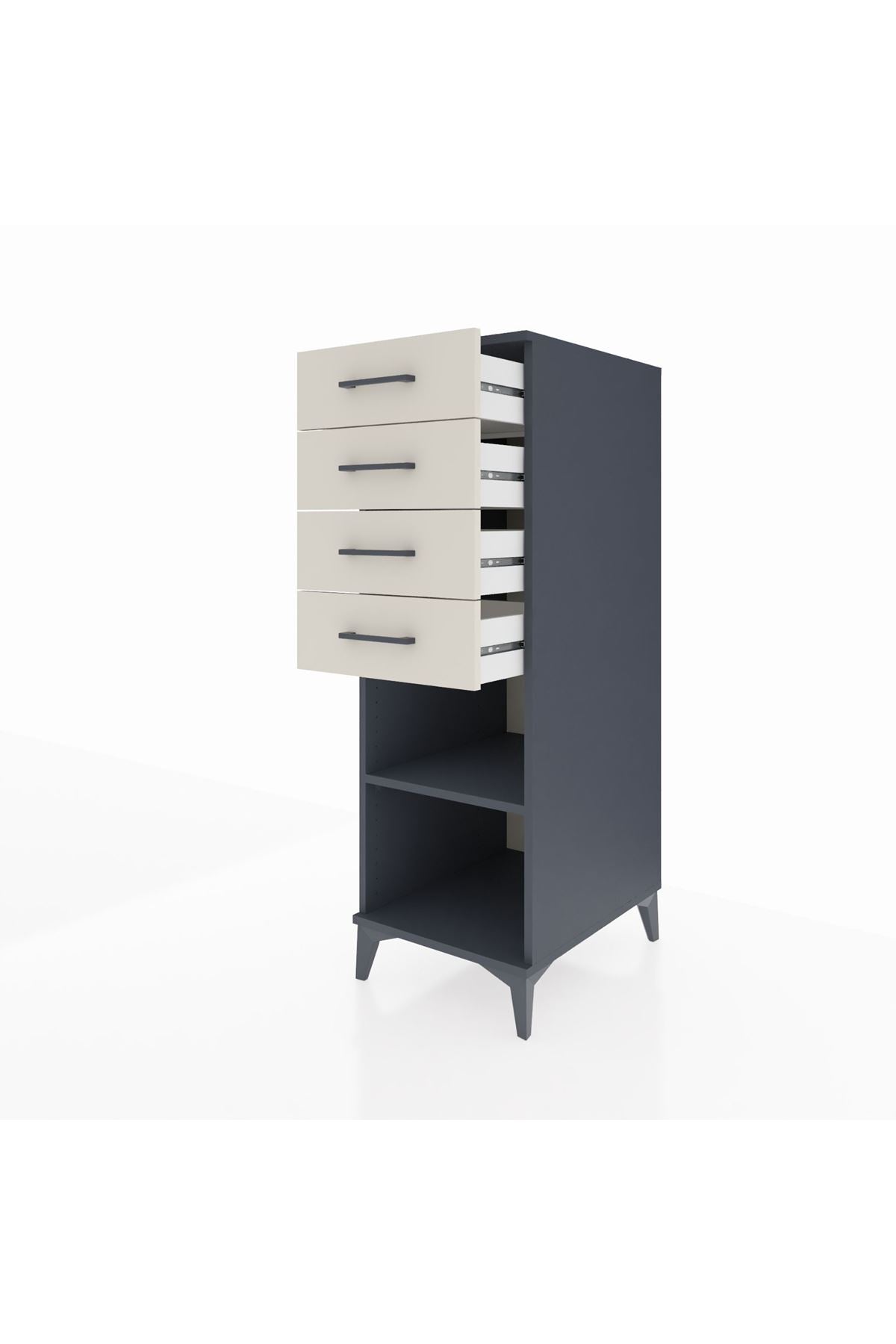 Kronos Dolap Tek Raflı 4 Çekmeceli 44x59x134 - S82M124V4C