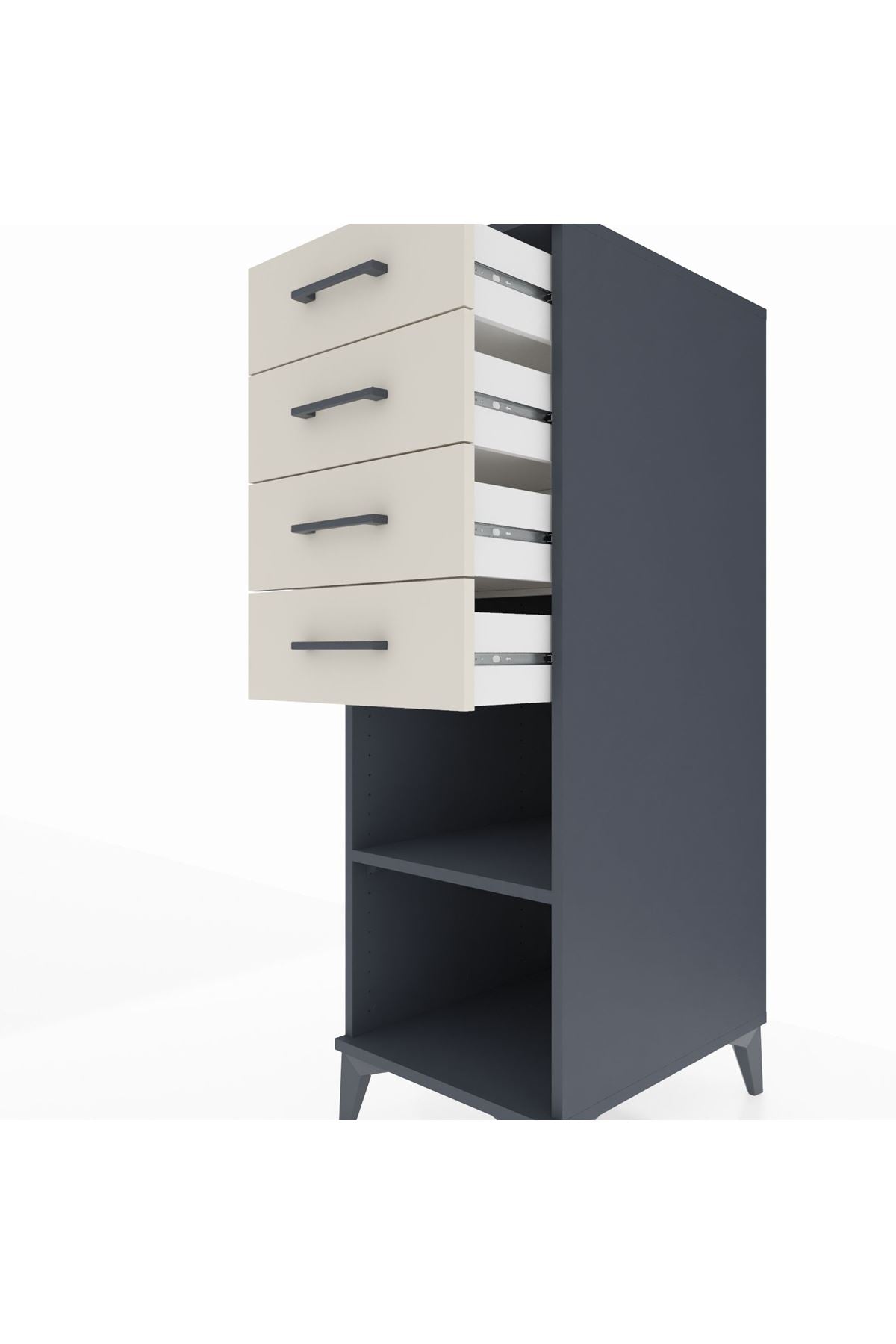 Kronos Dolap Tek Raflı 4 Çekmeceli 44x59x134 - S82M124V4C