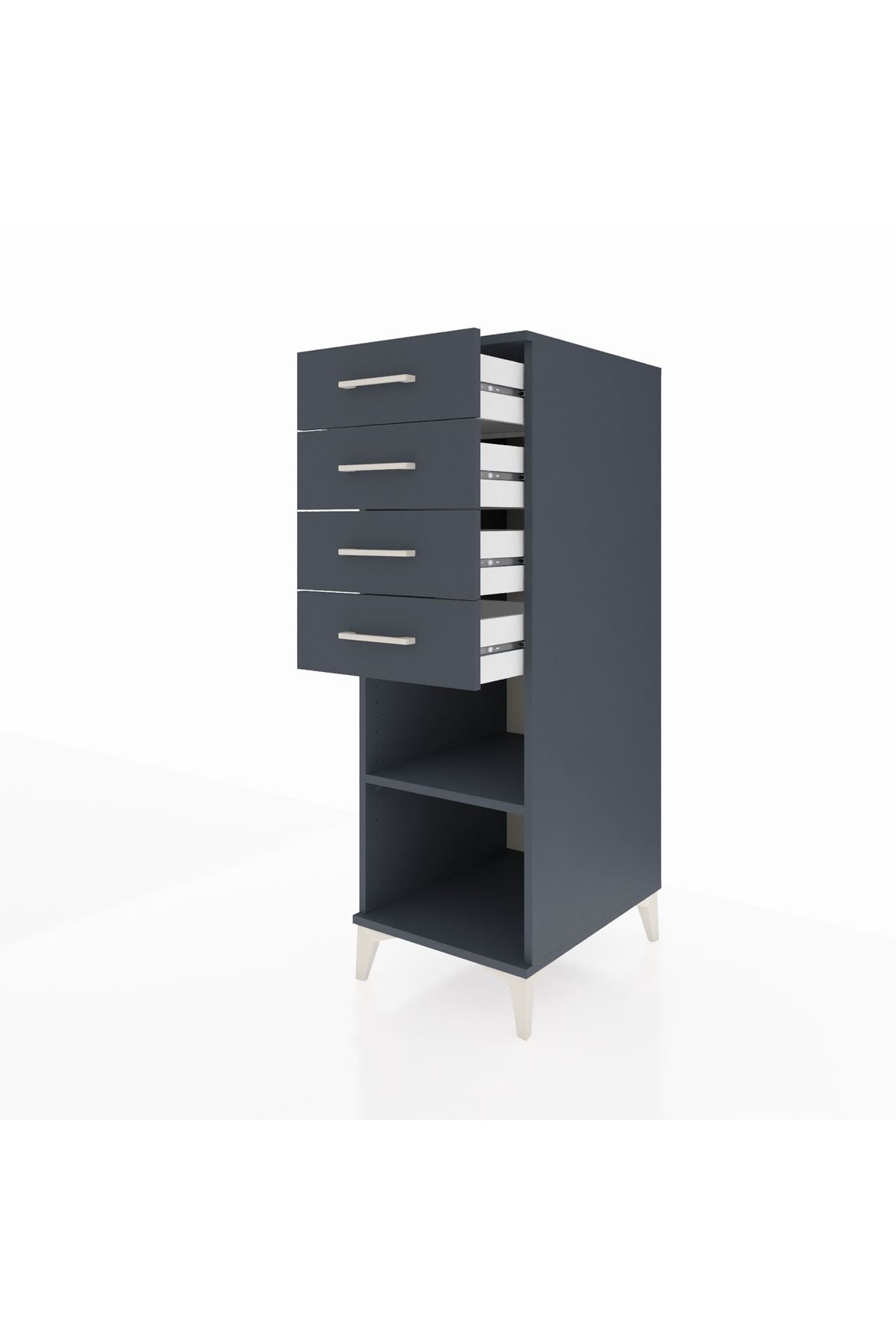 Kronos Dolap Tek Raflı 4 Çekmeceli 44x59x134 - S82M124V5C