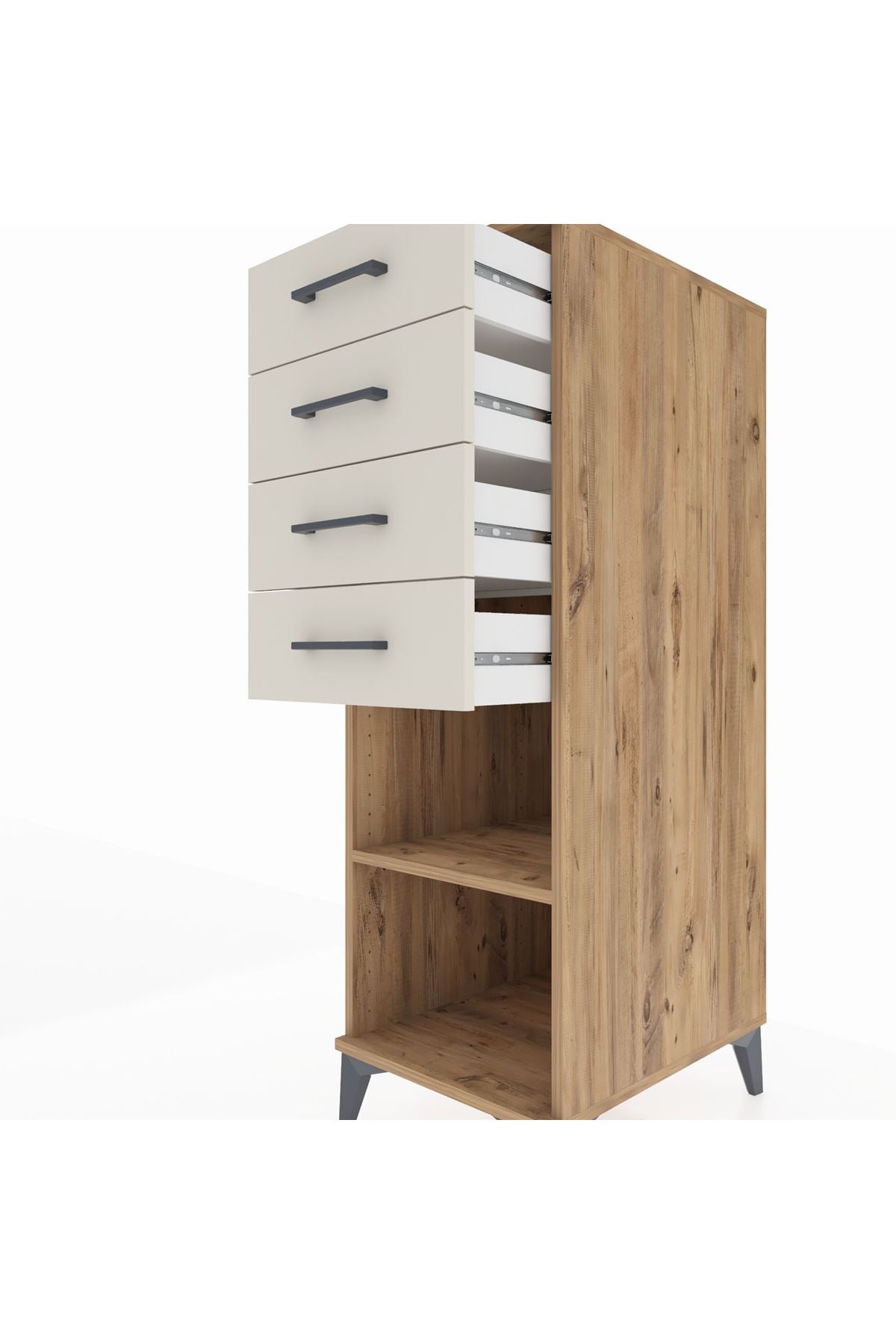 Kronos Dolap Tek Raflı 4 Çekmeceli 44x59x134 - S82M124V7C
