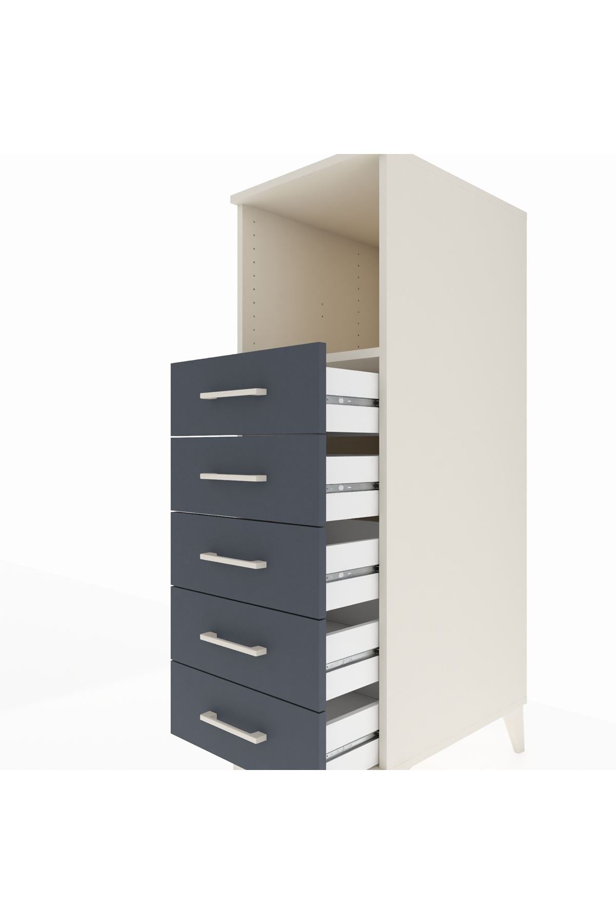 Kronos Dolap Tek Raflı 5 Çekmeceli 44x59x134 - S82M125V2C