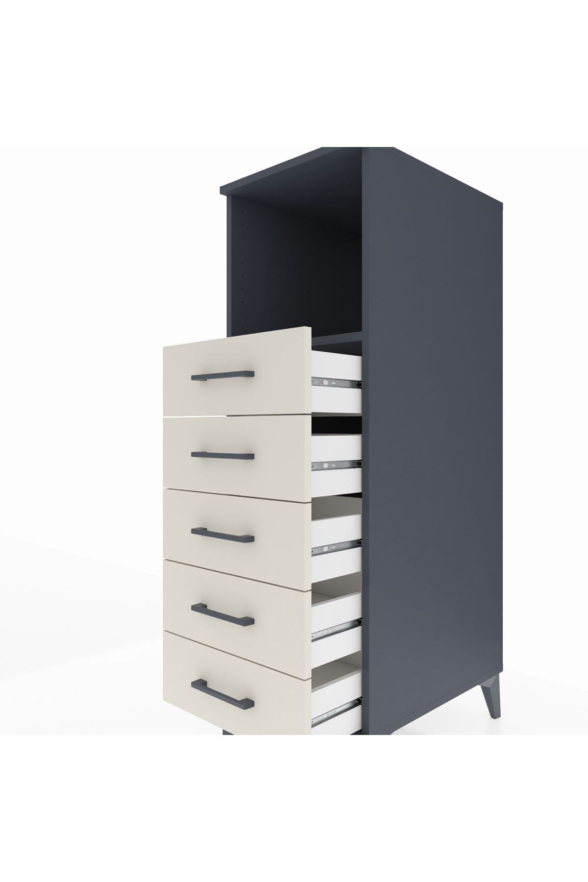 Kronos Dolap Tek Raflı 5 Çekmeceli 44x59x134 - S82M125V4C