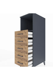Kronos Dolap Tek Raflı 5 Çekmeceli 44x59x134 - S82M125V6C
