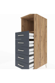 Kronos Dolap Tek Raflı 5 Çekmeceli 44x59x134 - S82M125V8C