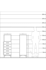 Kronos Dolap Tek Raflı 5 Çekmeceli 44x59x134 - S82M125V9C