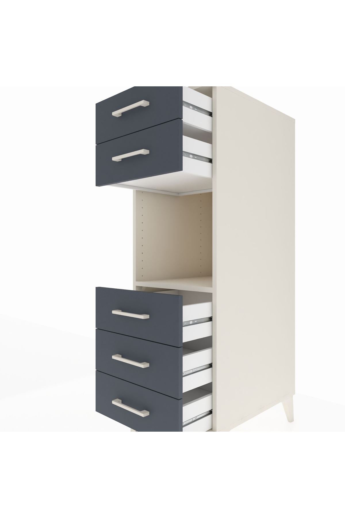 Kronos Dolap Tek Raflı 5 Çekmeceli 44x59x134 - S82M126V2C