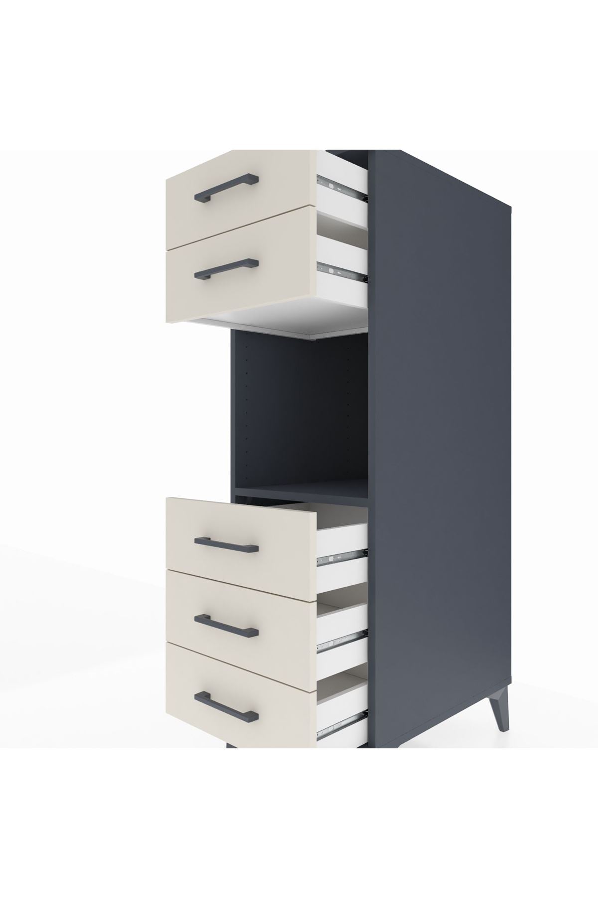 Kronos Dolap Tek Raflı 5 Çekmeceli 44x59x134 - S82M126V4C