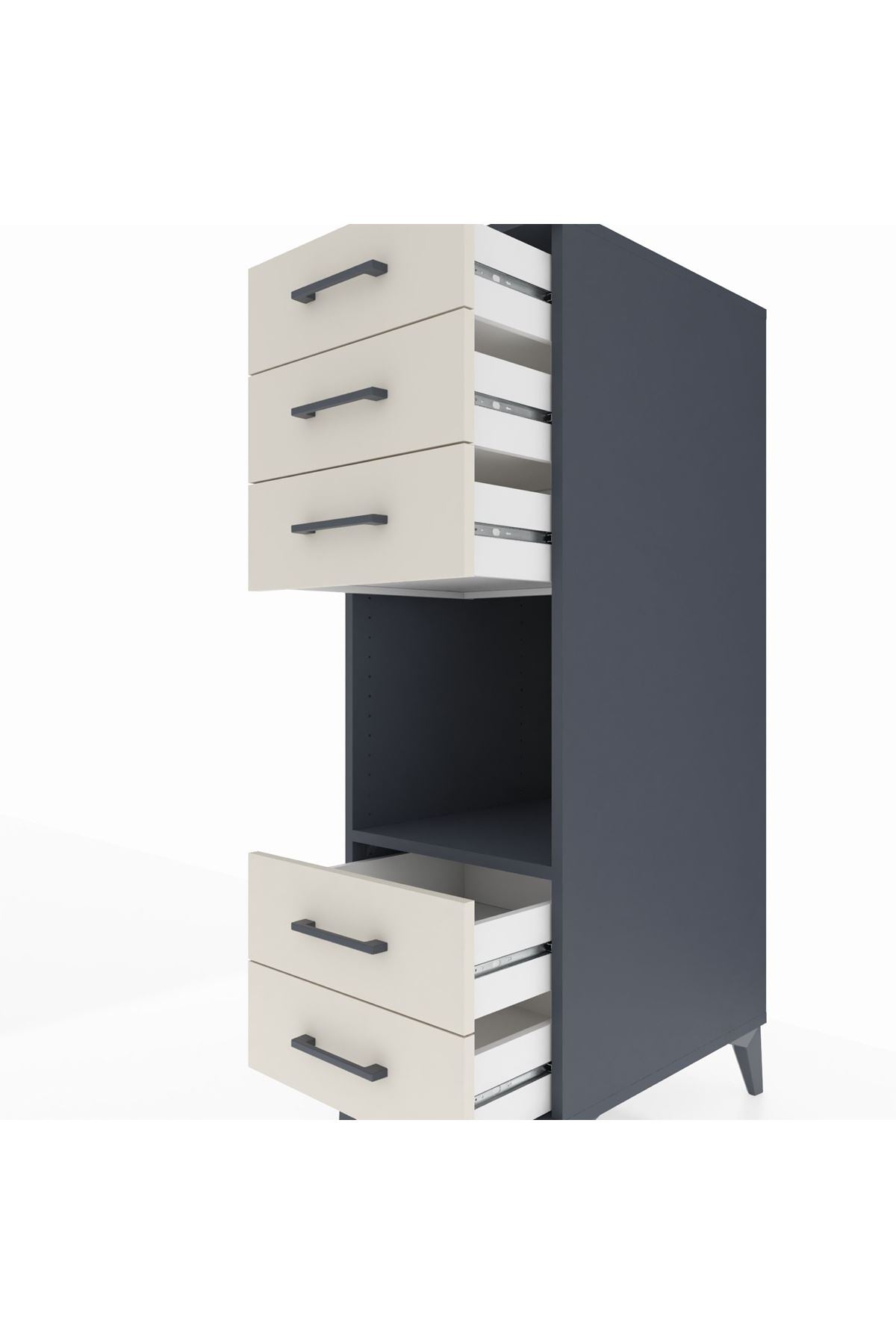 Kronos Dolap Tek Raflı 5 Çekmeceli 44x59x134 - S82M127V4C