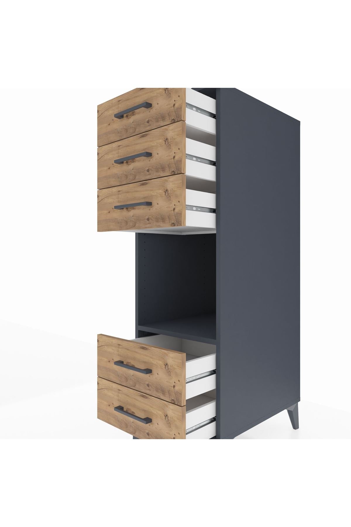 Kronos Dolap Tek Raflı 5 Çekmeceli 44x59x134 - S82M127V6C