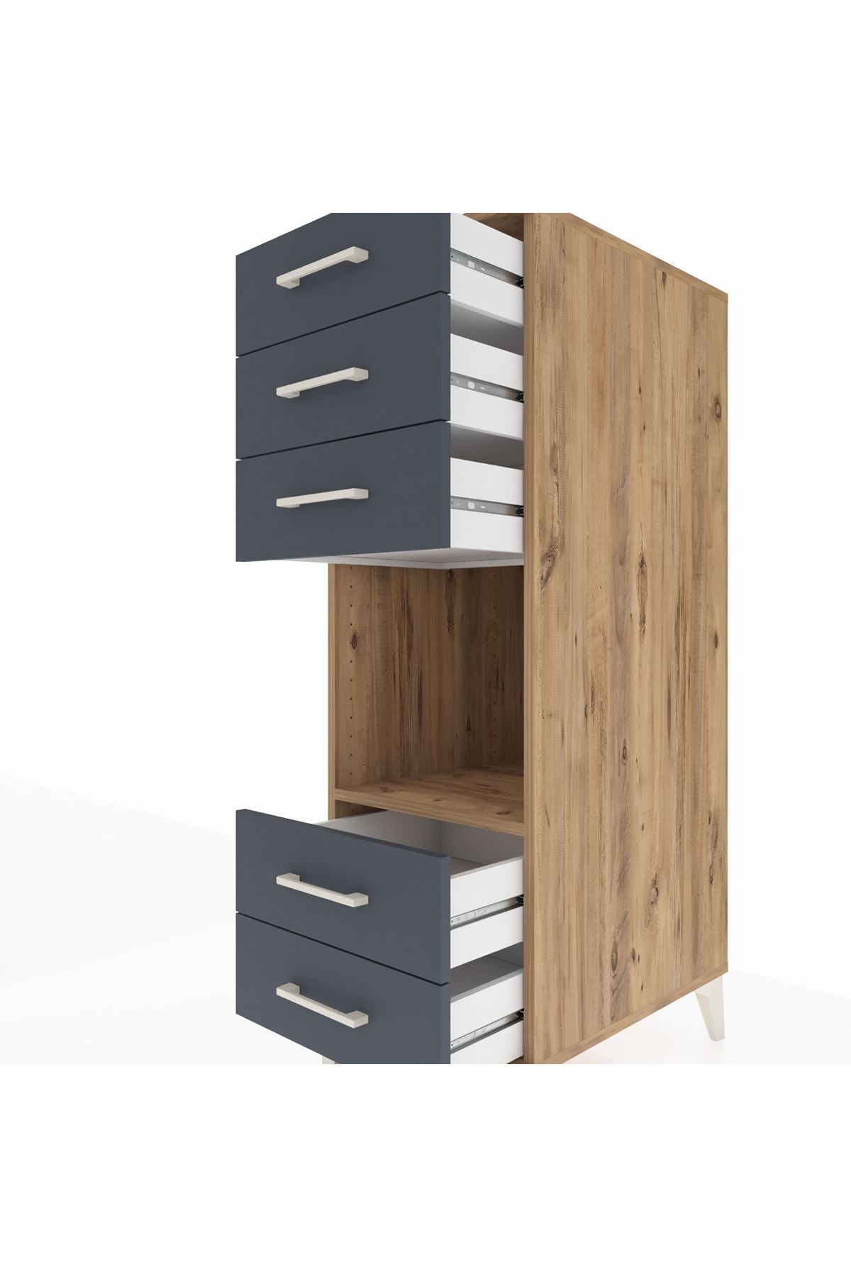 Kronos Dolap Tek Raflı 5 Çekmeceli 44x59x134 - S82M127V8C