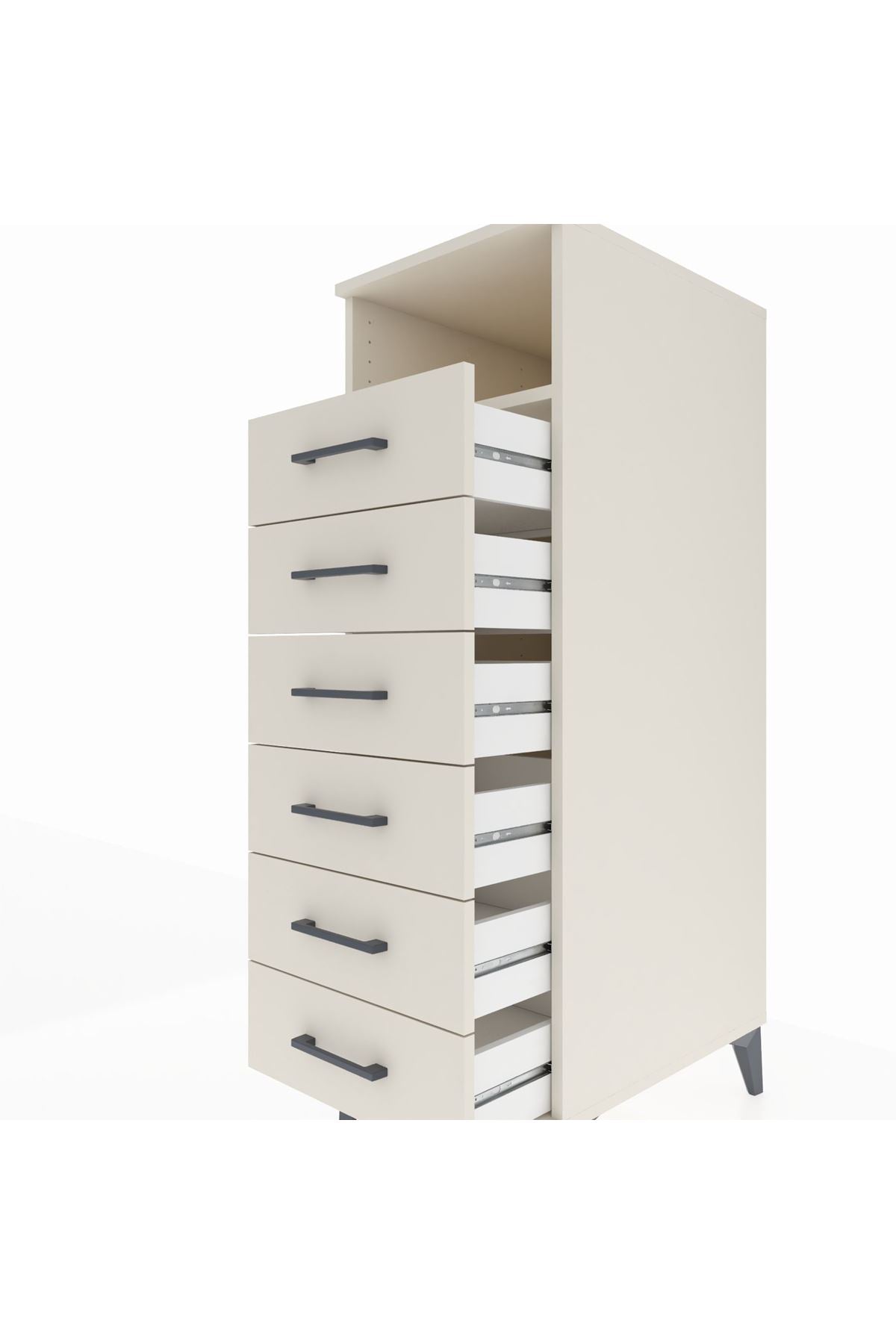 Kronos Dolap Tek Raflı 6 Çekmeceli 44x59x134 - S82M129V1C