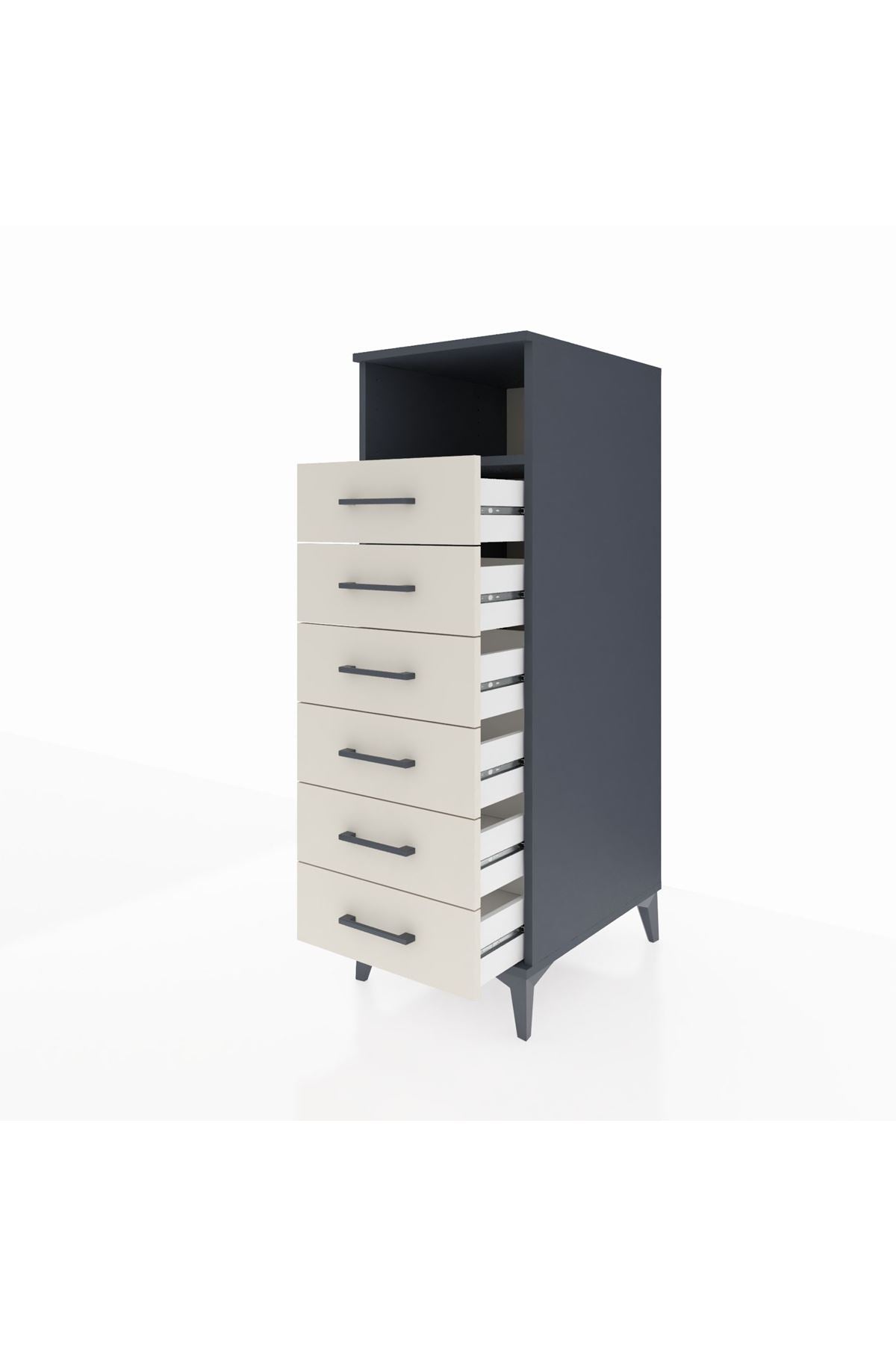 Kronos Dolap Tek Raflı 6 Çekmeceli 44x59x134 - S82M129V4C