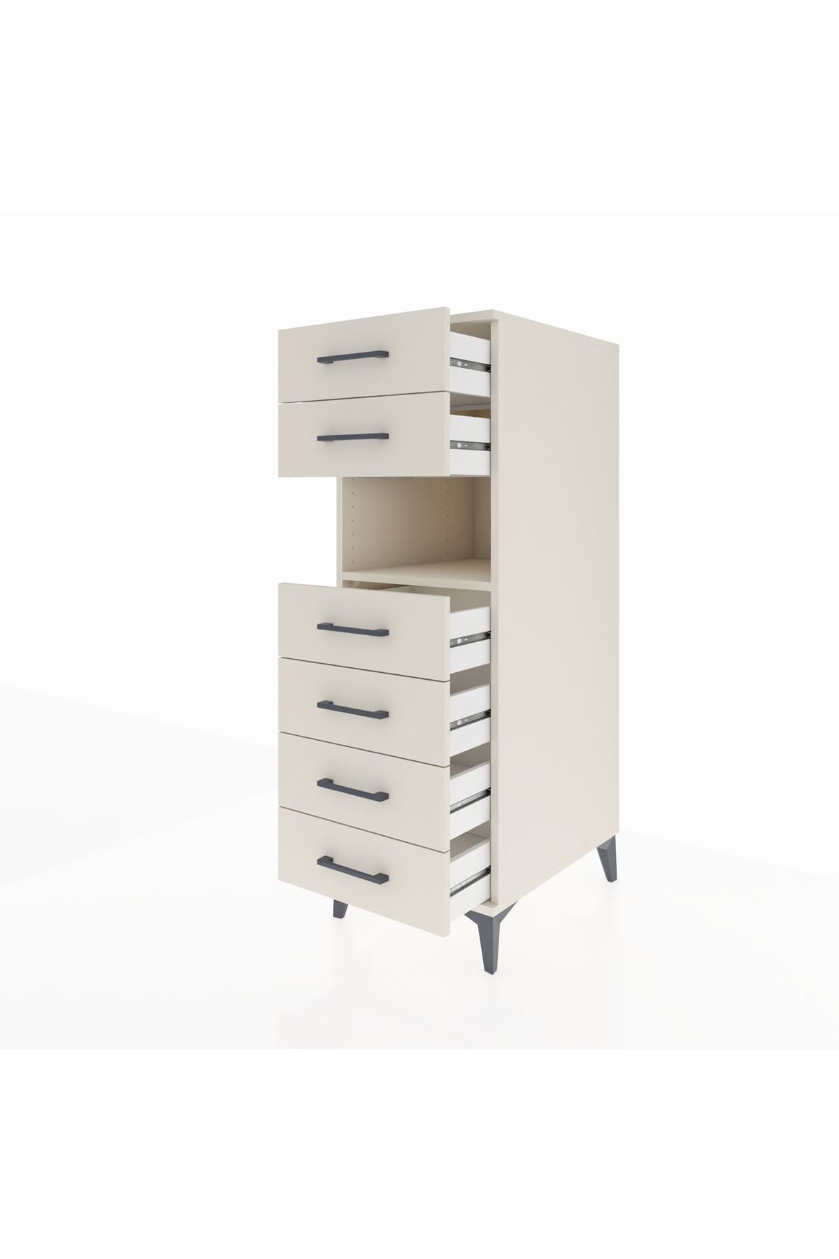 Kronos Dolap Tek Raflı 6 Çekmeceli 44x59x134 - S82M130V1C