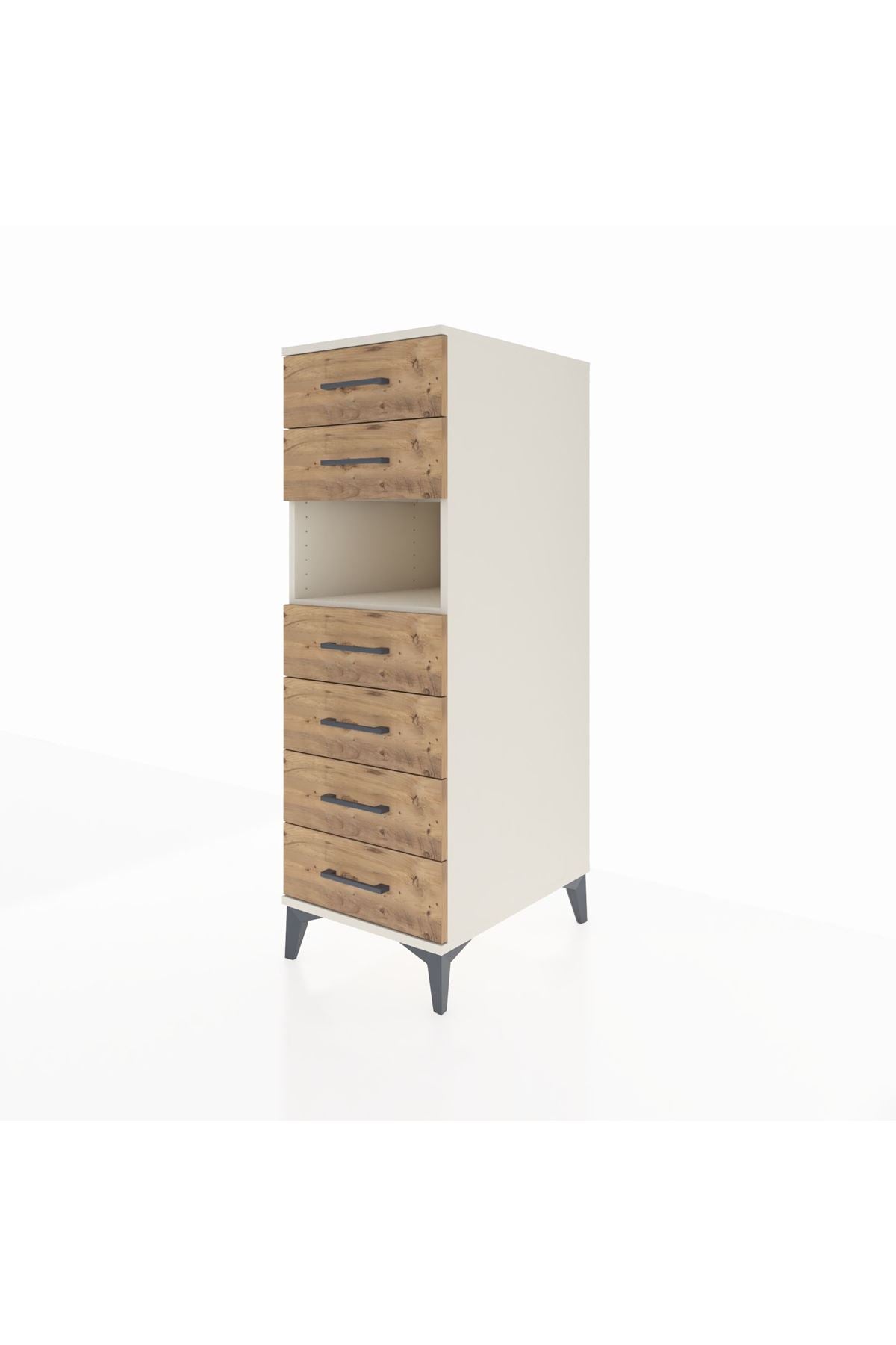 Kronos Dolap Tek Raflı 6 Çekmeceli 44x59x134 - S82M130V3C