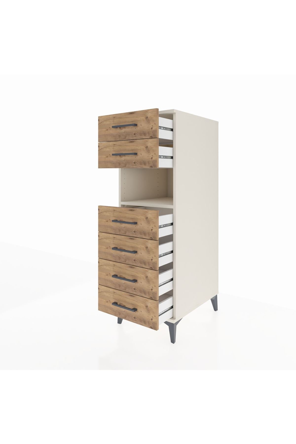 Kronos Dolap Tek Raflı 6 Çekmeceli 44x59x134 - S82M130V3C