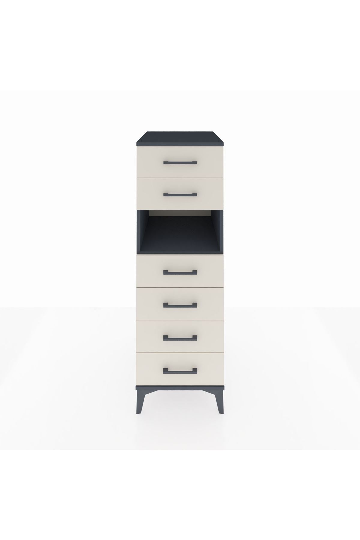 Kronos Dolap Tek Raflı 6 Çekmeceli 44x59x134 - S82M130V4C