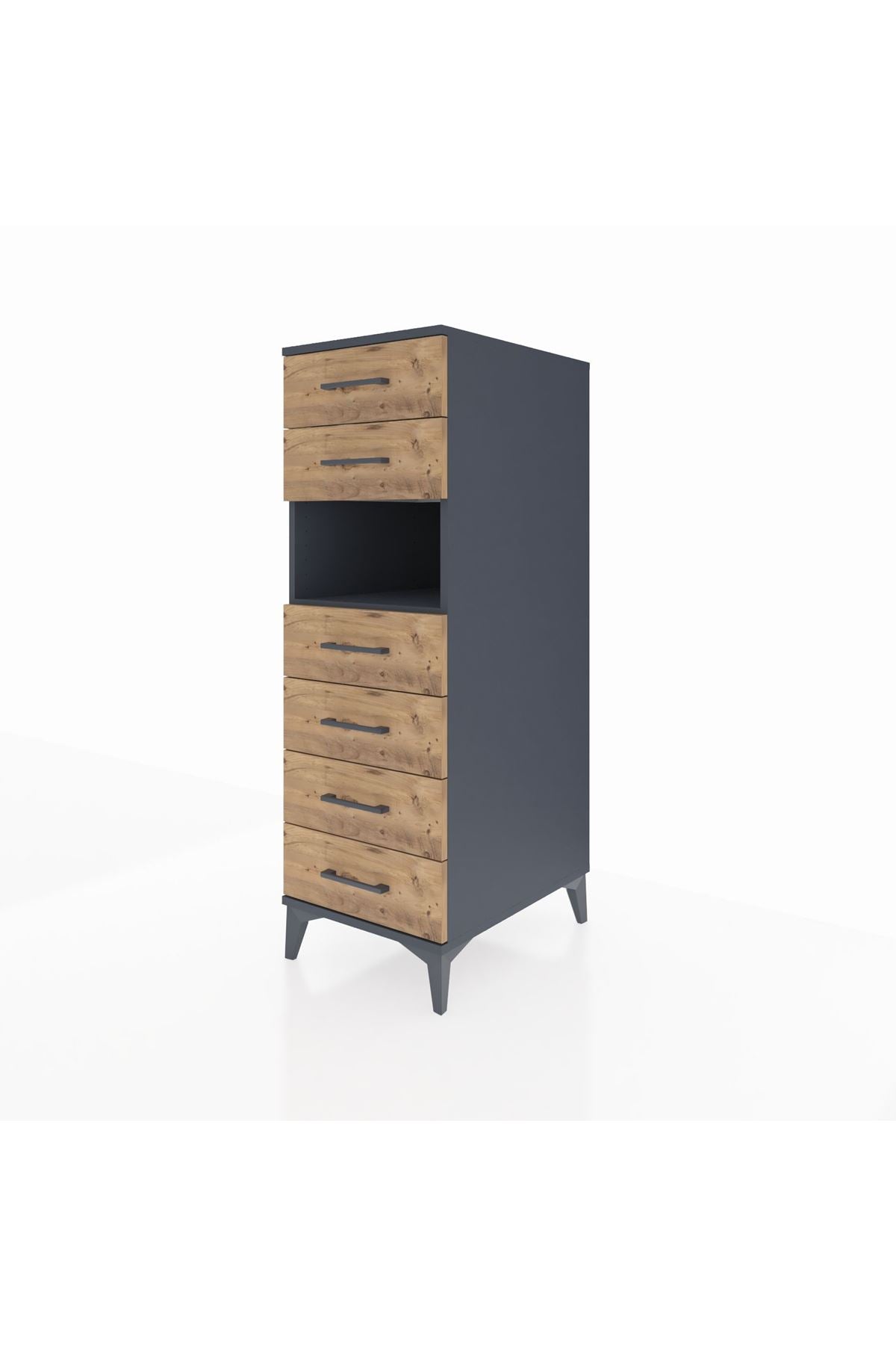 Kronos Dolap Tek Raflı 6 Çekmeceli 44x59x134 - S82M130V6C