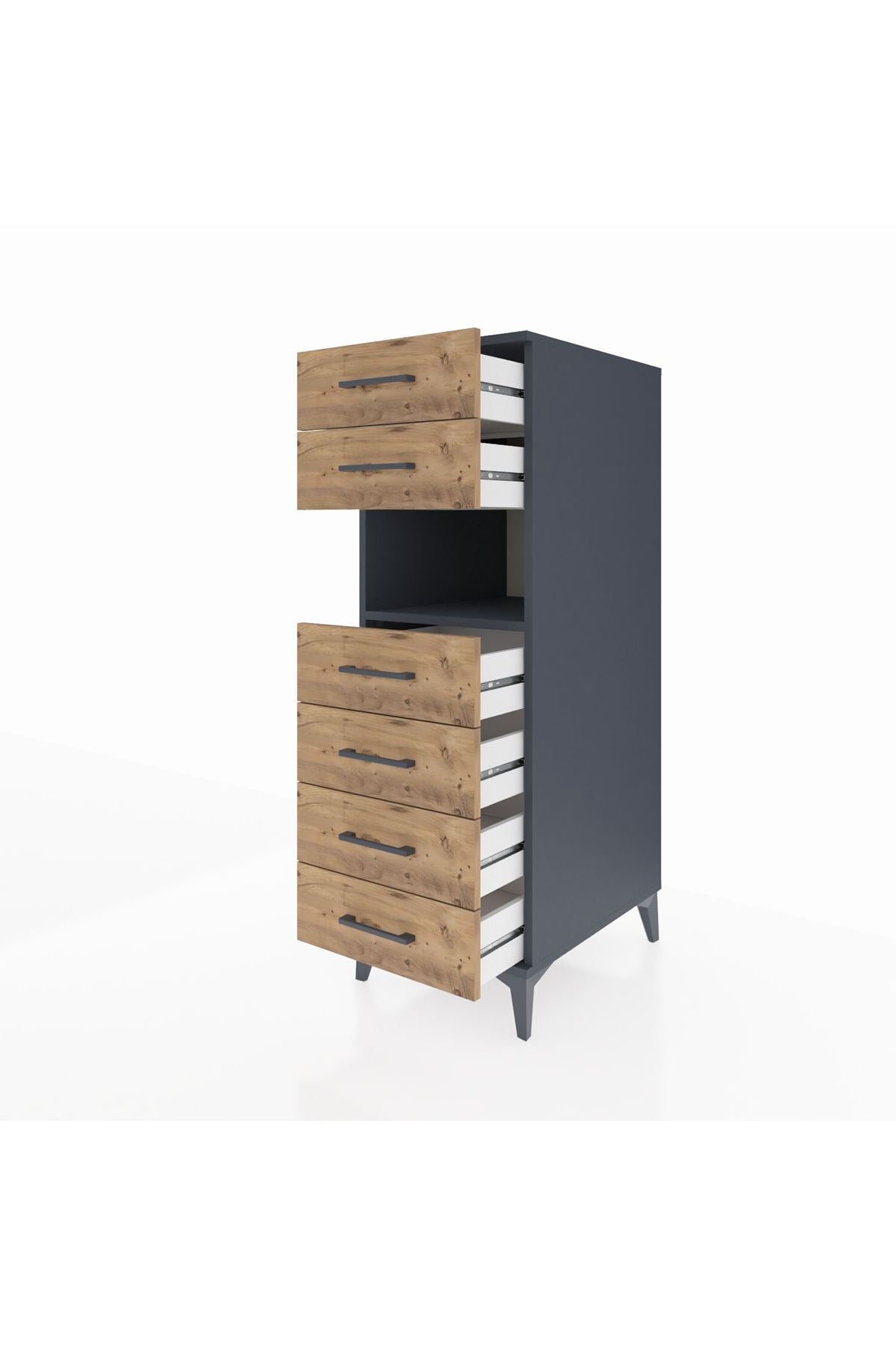 Kronos Dolap Tek Raflı 6 Çekmeceli 44x59x134 - S82M130V6C