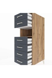 Kronos Dolap Tek Raflı 6 Çekmeceli 44x59x134 - S82M130V8C