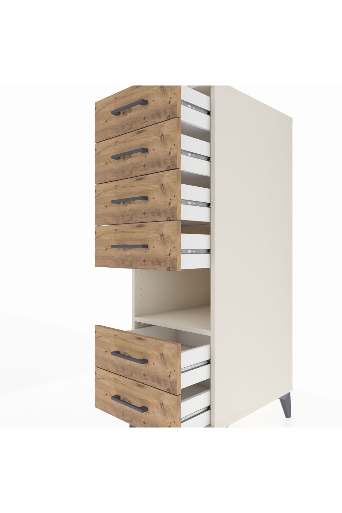 Kronos Dolap Tek Raflı 6 Çekmeceli 44x59x134 - S82M131V3C